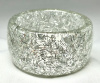 LG153 wide clear lucite bangle with silver tinsel 